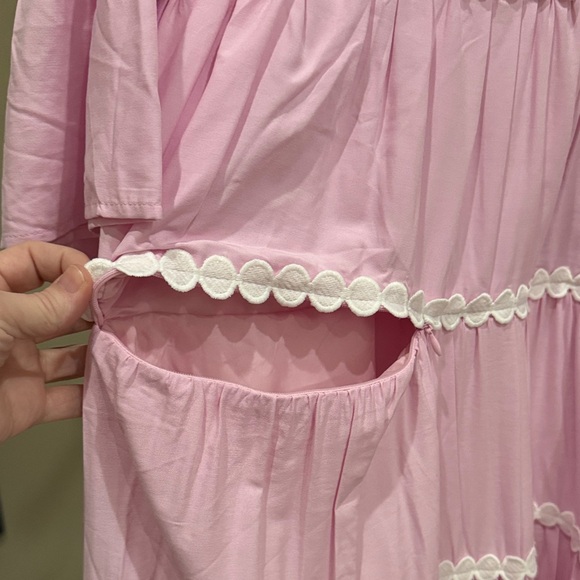 Pink Ruffled Midi Dress - Picture 3 of 4